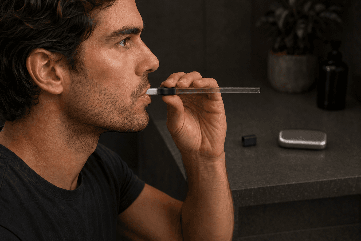 Collecting a saliva sample with an Axis cartridge